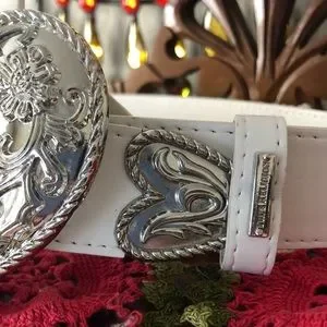 True Religion Rhinestone Buckle Belt- White True Religion Belt Women main image 4